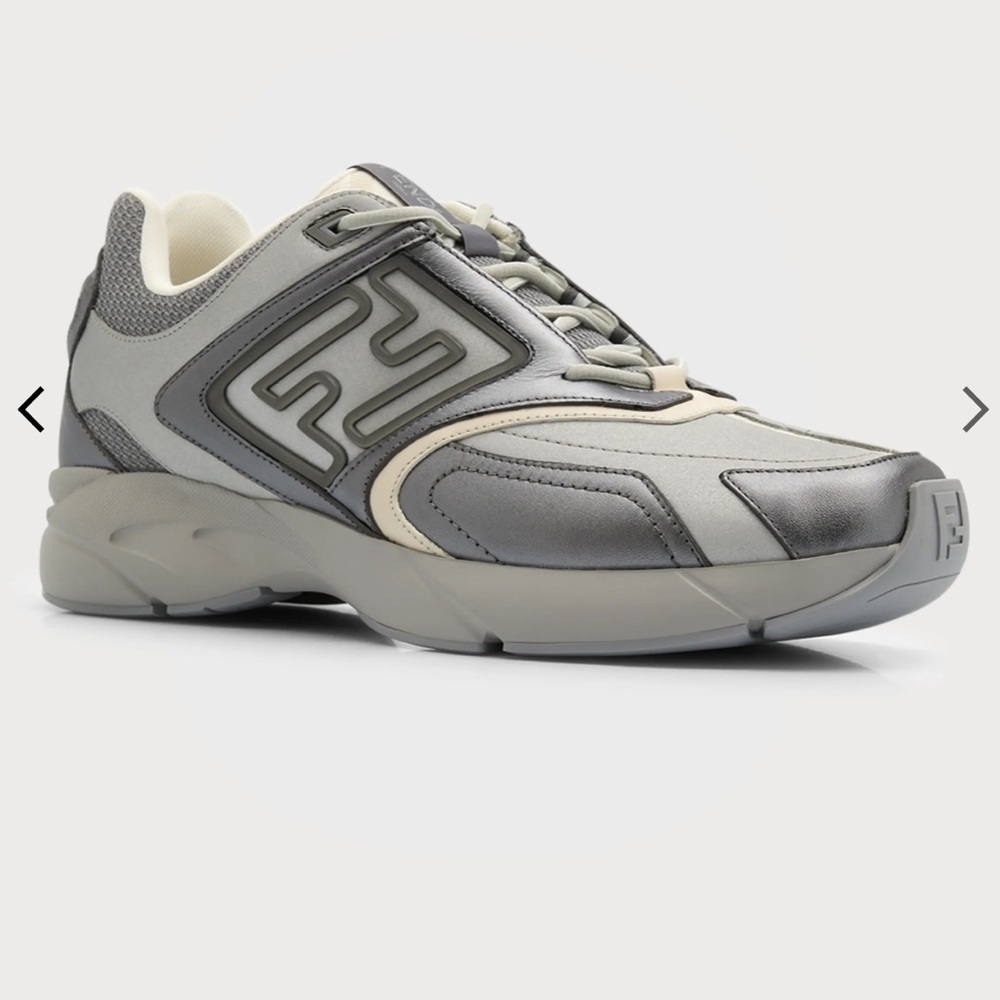 Fendi Gray and Cream Men's Sneakers